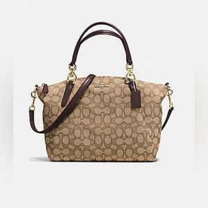 Coach Kelsey khaki brown signature bag/ crossbody EUC! may have been used once.